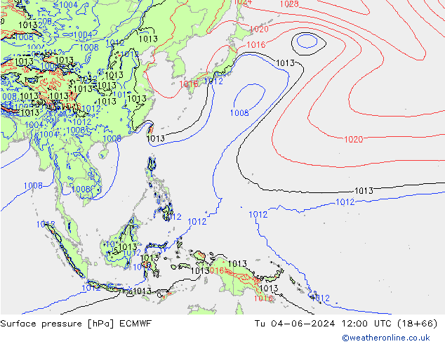 Presión superficial ECMWF mar 04.06.2024 12 UTC