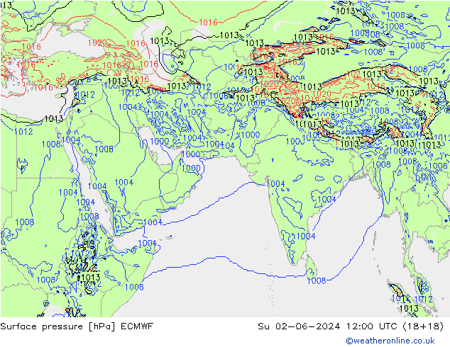 ciśnienie ECMWF nie. 02.06.2024 12 UTC