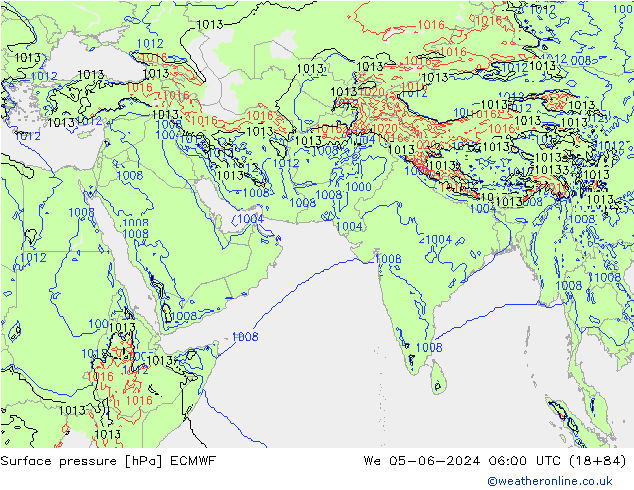 pressão do solo ECMWF Qua 05.06.2024 06 UTC