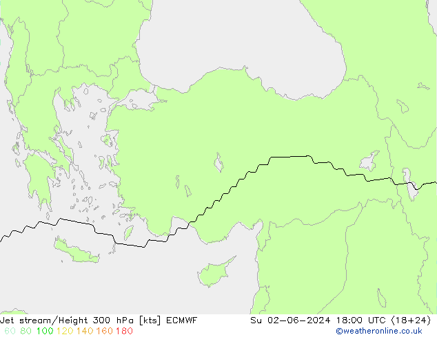 Jet stream/Height 300 hPa ECMWF Su 02.06.2024 18 UTC