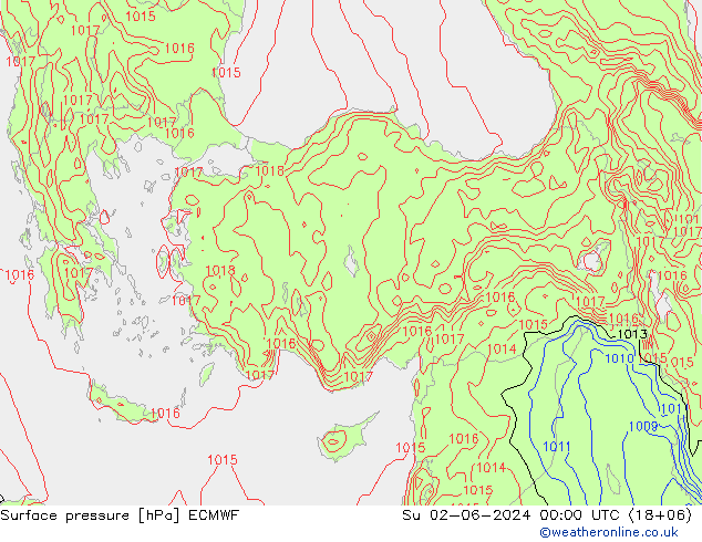 Bodendruck ECMWF So 02.06.2024 00 UTC