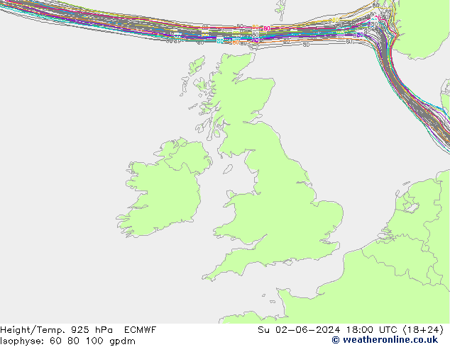 Hoogte/Temp. 925 hPa ECMWF zo 02.06.2024 18 UTC