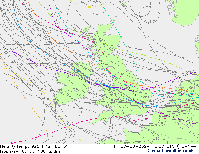 Géop./Temp. 925 hPa ECMWF ven 07.06.2024 18 UTC