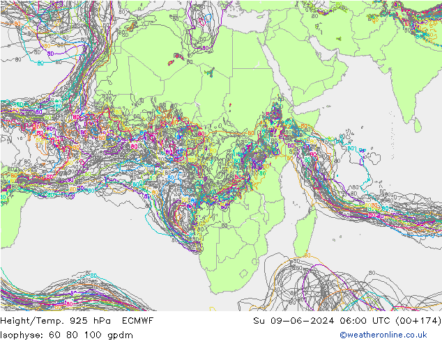 Height/Temp. 925 hPa ECMWF Ne 09.06.2024 06 UTC