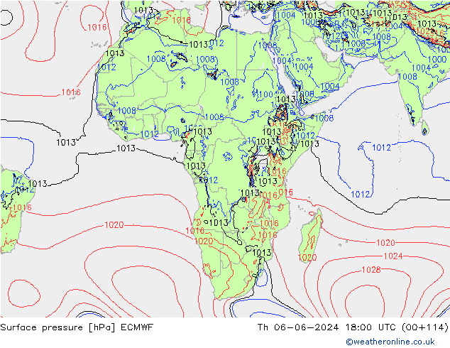 Yer basıncı ECMWF Per 06.06.2024 18 UTC