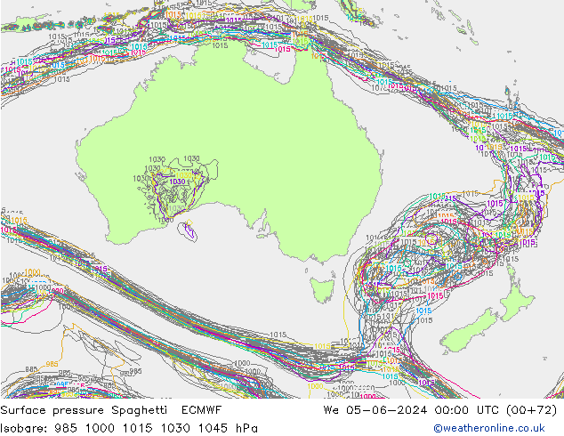 Surface pressure Spaghetti ECMWF We 05.06.2024 00 UTC