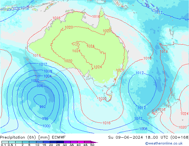 opad (6h) ECMWF nie. 09.06.2024 00 UTC