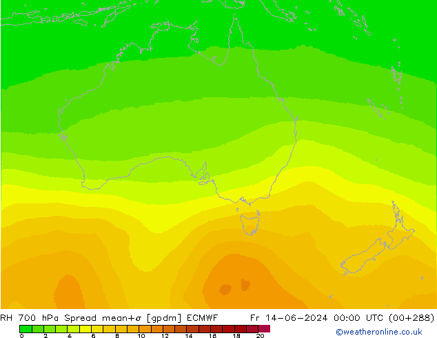 RV 700 hPa Spread ECMWF vr 14.06.2024 00 UTC