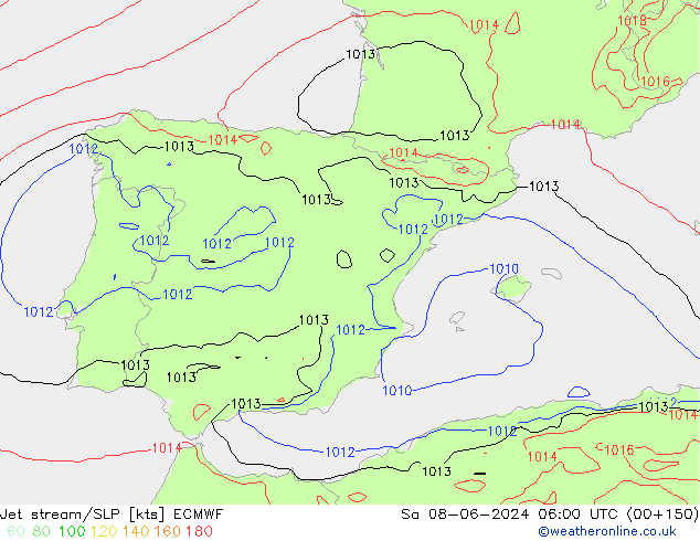 Courant-jet ECMWF sam 08.06.2024 06 UTC