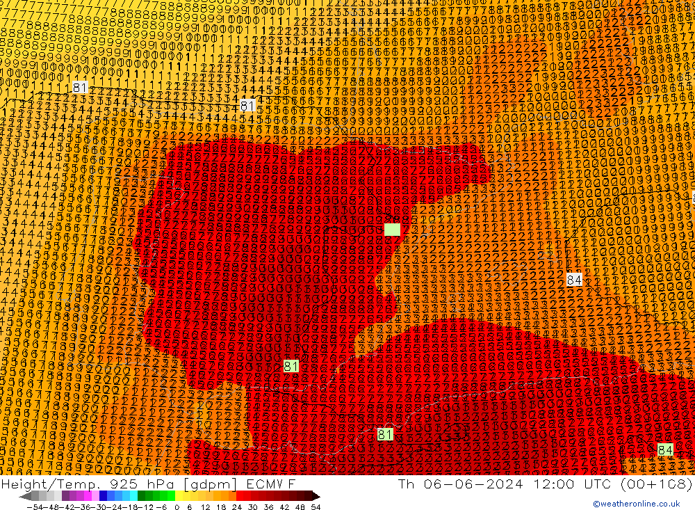 Height/Temp. 925 hPa ECMWF Do 06.06.2024 12 UTC