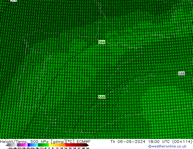 Hoogte/Temp. 500 hPa ECMWF do 06.06.2024 18 UTC