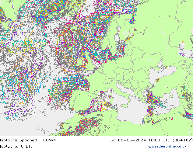 Isotachs Spaghetti ECMWF Sáb 08.06.2024 18 UTC