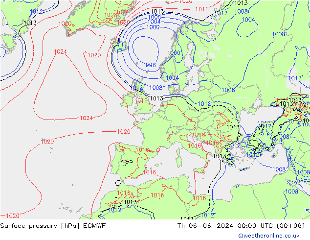 pression de l'air ECMWF jeu 06.06.2024 00 UTC