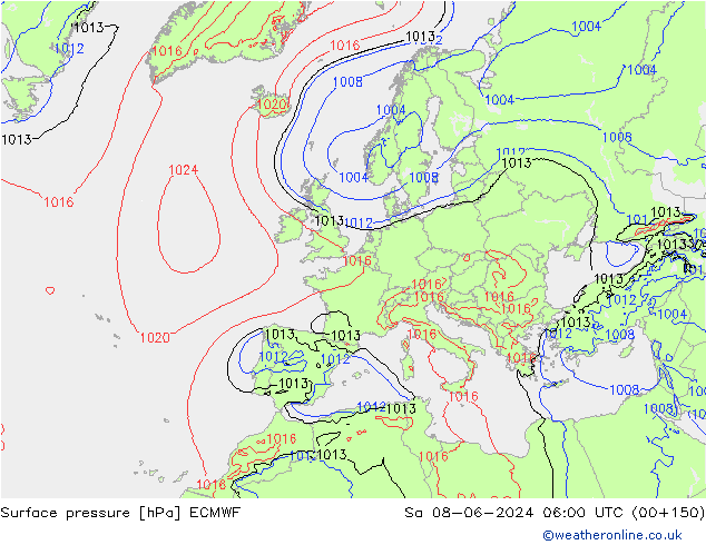 pression de l'air ECMWF sam 08.06.2024 06 UTC