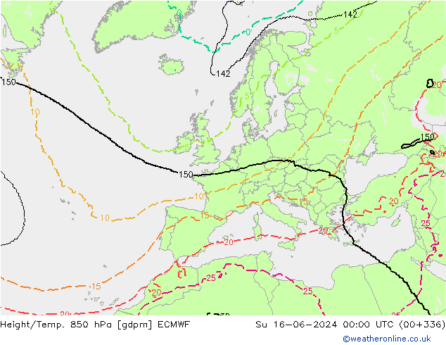 Géop./Temp. 850 hPa ECMWF dim 16.06.2024 00 UTC