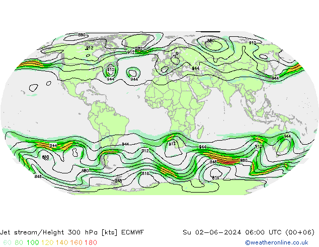 Corriente en chorro ECMWF dom 02.06.2024 06 UTC