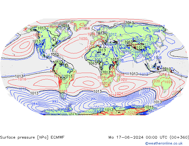 pression de l'air ECMWF lun 17.06.2024 00 UTC