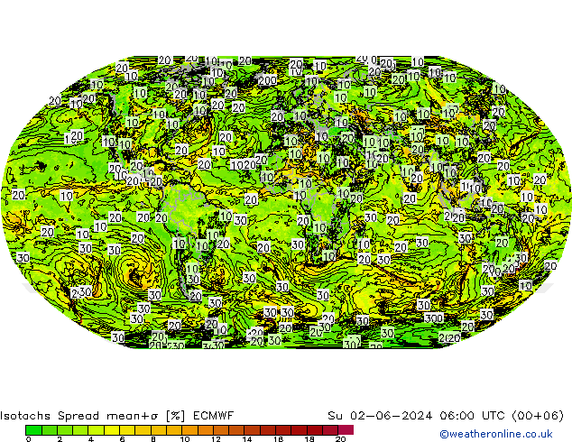 Isotachs Spread ECMWF dim 02.06.2024 06 UTC