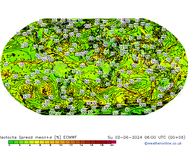 Isotachs Spread ECMWF  02.06.2024 06 UTC