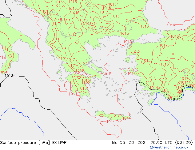 pression de l'air ECMWF lun 03.06.2024 06 UTC