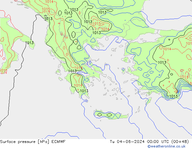 pression de l'air ECMWF mar 04.06.2024 00 UTC