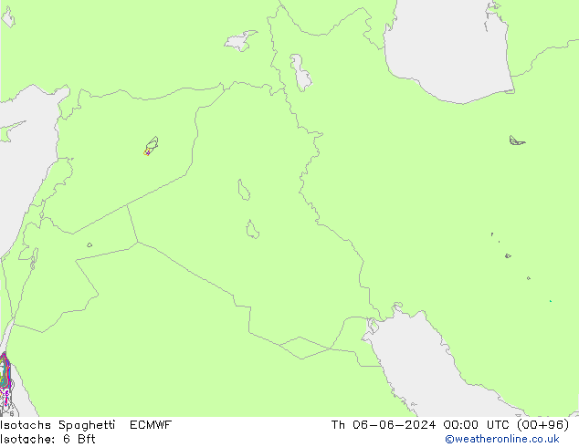 Isotachs Spaghetti ECMWF gio 06.06.2024 00 UTC