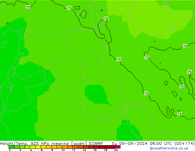 Height/Temp. 925 hPa ECMWF Su 09.06.2024 06 UTC