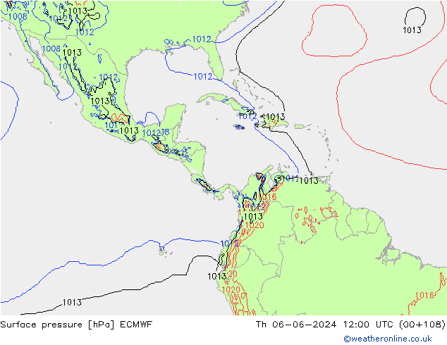 Luchtdruk (Grond) ECMWF do 06.06.2024 12 UTC