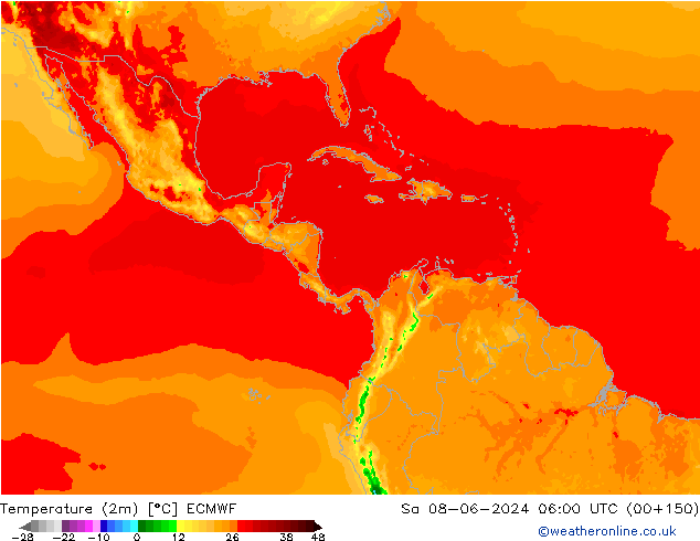 température (2m) ECMWF sam 08.06.2024 06 UTC