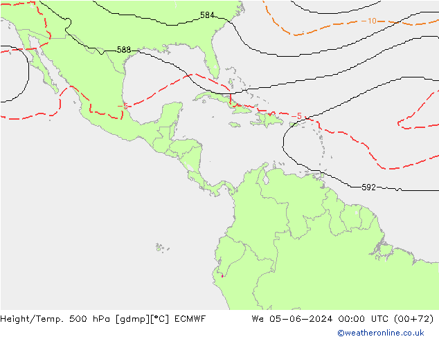 Height/Temp. 500 hPa ECMWF śro. 05.06.2024 00 UTC