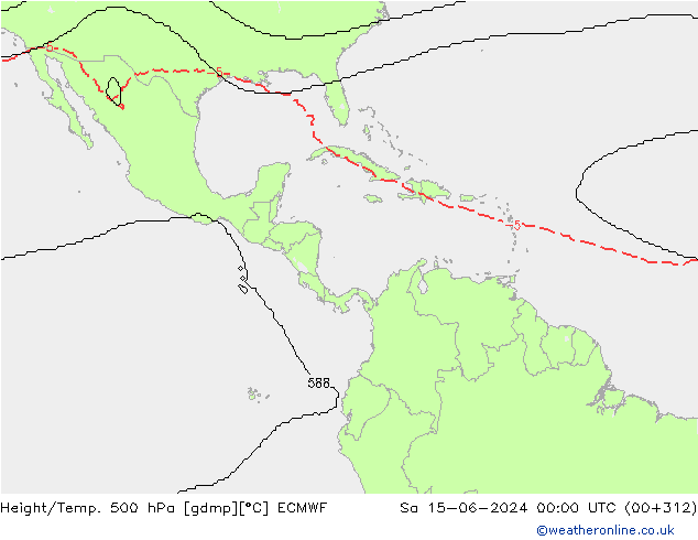 Height/Temp. 500 hPa ECMWF  15.06.2024 00 UTC