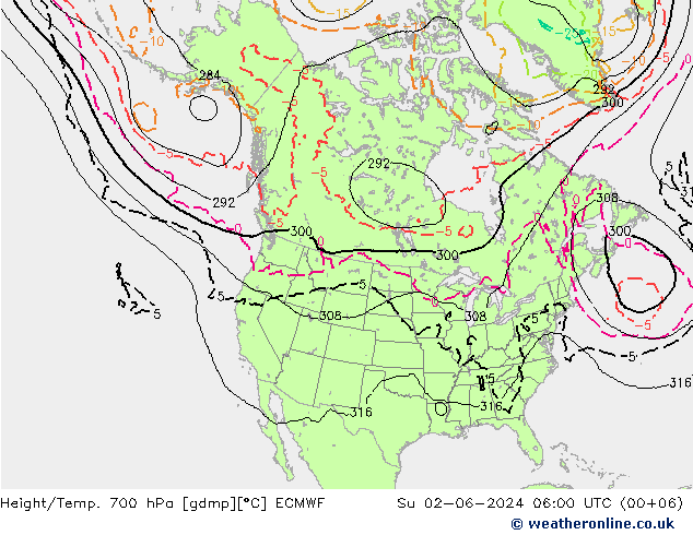 Height/Temp. 700 hPa ECMWF Su 02.06.2024 06 UTC