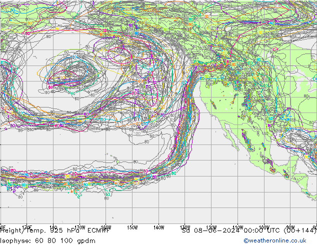 Height/Temp. 925 гПа ECMWF сб 08.06.2024 00 UTC