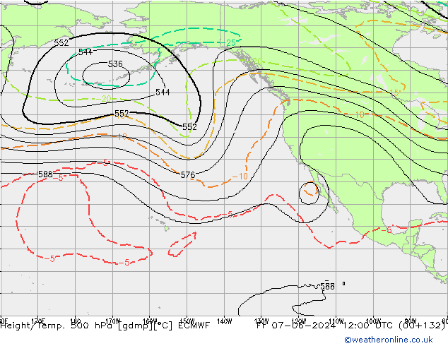 Yükseklik/Sıc. 500 hPa ECMWF Cu 07.06.2024 12 UTC