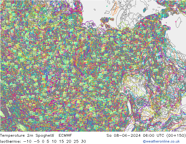 Sıcaklık Haritası 2m Spaghetti ECMWF Cts 08.06.2024 06 UTC