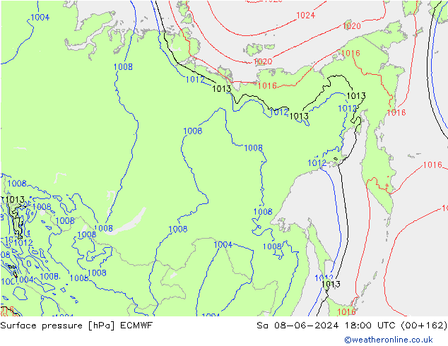 pression de l'air ECMWF sam 08.06.2024 18 UTC