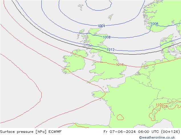 ciśnienie ECMWF pt. 07.06.2024 06 UTC