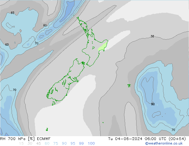 RH 700 hPa ECMWF mar 04.06.2024 06 UTC