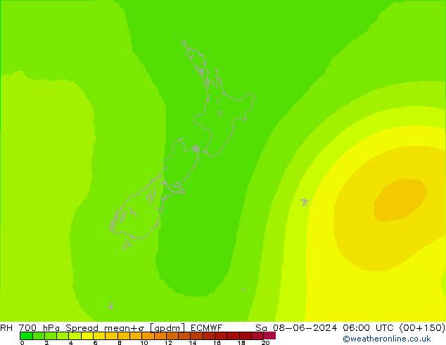 RV 700 hPa Spread ECMWF za 08.06.2024 06 UTC