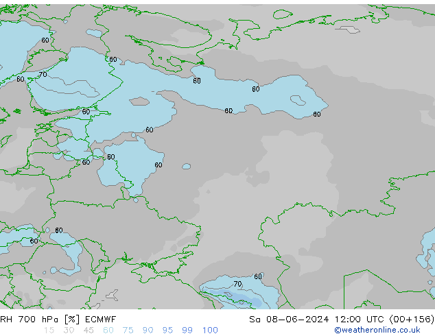 RH 700 hPa ECMWF So 08.06.2024 12 UTC