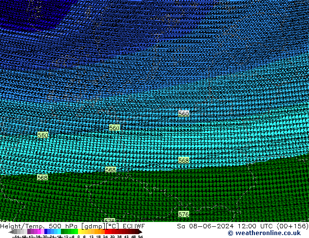 Height/Temp. 500 hPa ECMWF  08.06.2024 12 UTC