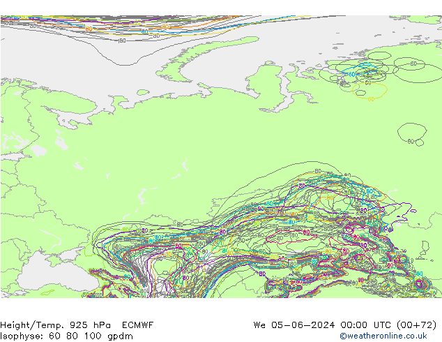 Géop./Temp. 925 hPa ECMWF mer 05.06.2024 00 UTC