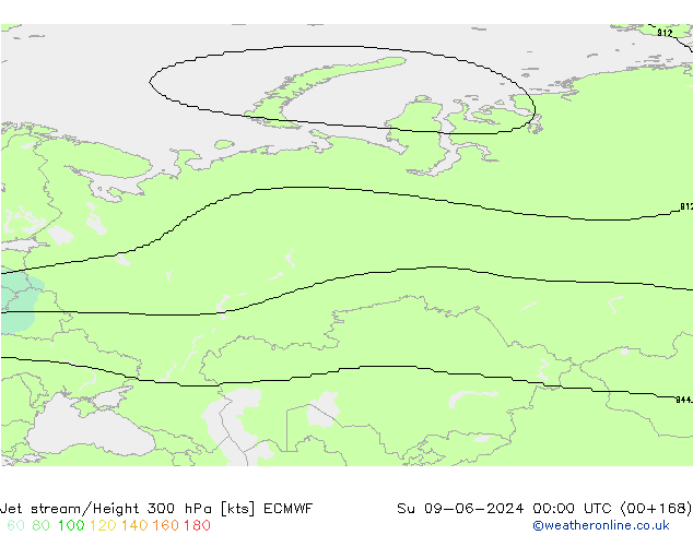 Prąd strumieniowy ECMWF nie. 09.06.2024 00 UTC