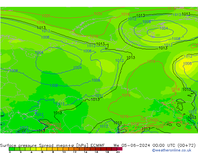 pression de l'air Spread ECMWF mer 05.06.2024 00 UTC