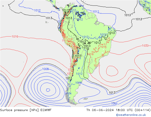 Luchtdruk (Grond) ECMWF do 06.06.2024 18 UTC