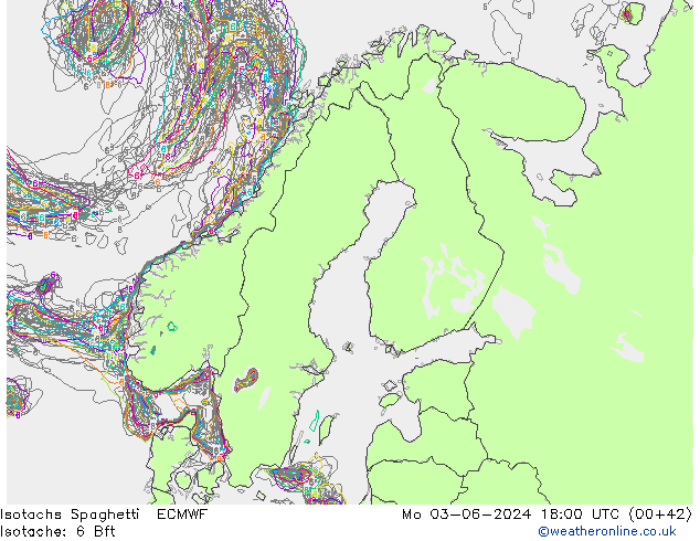 Eşrüzgar Hızları Spaghetti ECMWF Pzt 03.06.2024 18 UTC