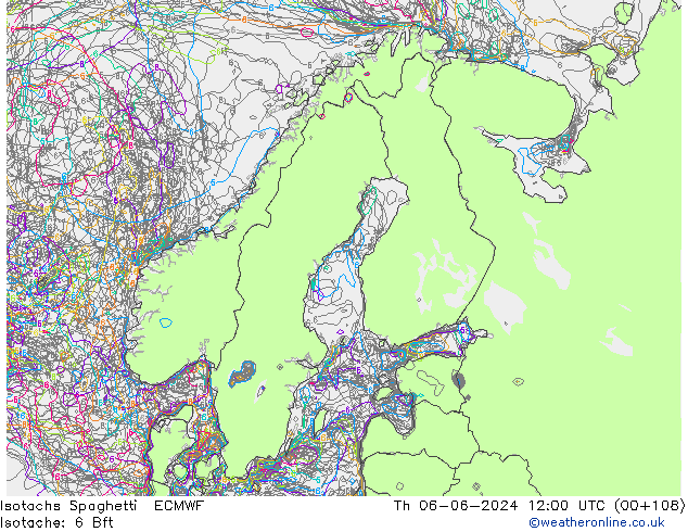 Isotachen Spaghetti ECMWF do 06.06.2024 12 UTC