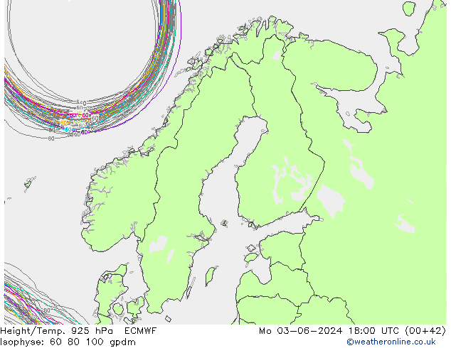 Yükseklik/Sıc. 925 hPa ECMWF Pzt 03.06.2024 18 UTC