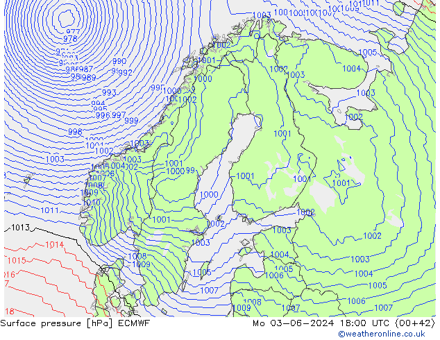 pression de l'air ECMWF lun 03.06.2024 18 UTC