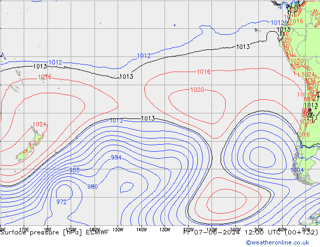 приземное давление ECMWF пт 07.06.2024 12 UTC